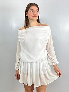 Conjunto Chiffon Branco Perola