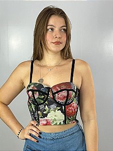 Corset Tule Preto\Verde Mandy