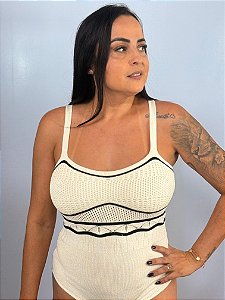 Body Tricot Branco Two Color