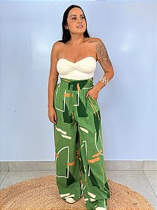 Calça Viscolinho Verde Tropical