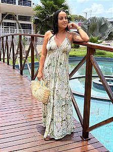 Vestido Seda Verde Claro Indiano