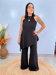 Conjunto Canelado Preto Carolina