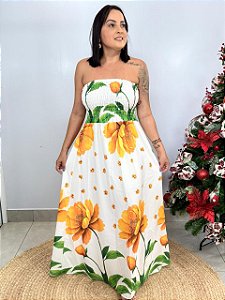 Vestido Crepe Verde\Amarelo Samira