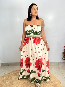 Vestido Crepe Verde\Vermelho Samira