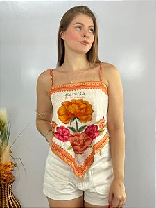 Cropped Lenço Laranja Valentina