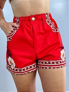 Shorts Sarja Vermelho Valentina