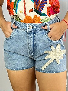 Short Jeans Ramo Bordado