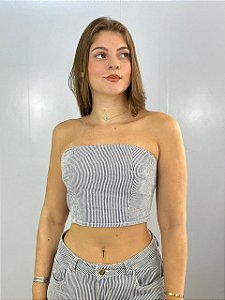 Cropped Jeans Listrado