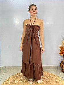 Vestido Longo Gabriela Marrom