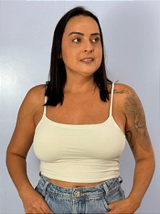 Cropped Poliamida Basic Cinza