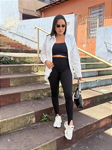 Calça Pezinho Canelada Importada Preta