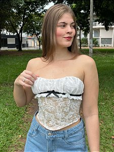 Corset Renda Branco Sofie