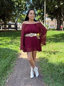 Macaquinho Tule Vinho Bela