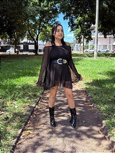 Macaquinho Tule Preto Bela