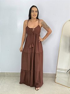 Vestido Longo Daniela Marrom