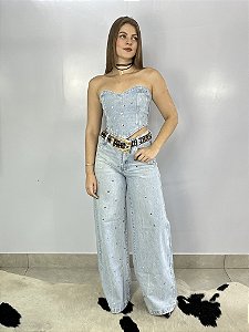 Calça Jeans Wide Leg Taxinha