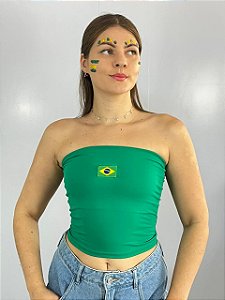Top Tube Poliamida Brasil Verde