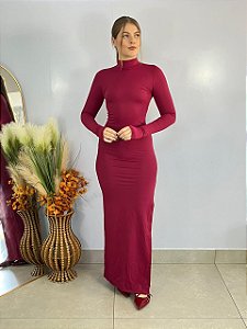 Vestido Poliamida Vinho Eliza