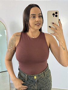 Blusa Poliamida Dupla Marrom