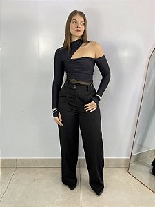 Calça Alfaiataria Preta Fancy