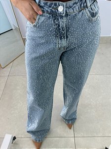 Calça Jeans Wide Leg Marrice Brilho Clara