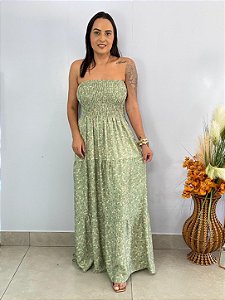 Vestido Visc. Sarjada Verde Samira