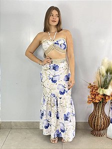 Conjunto Crepe Azul Tassia