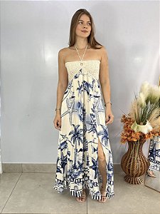 Vestido Longo Azul Rebeca