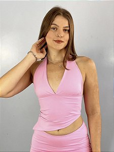 Cropped Poliamida Cris Rosa