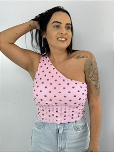 Blusa Tule Poa Rosa
