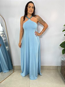 Vestido Longo Perola Azul