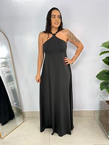 Vestido Longo Perola Preto