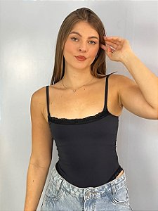 Body Poliamida Nataly Preto
