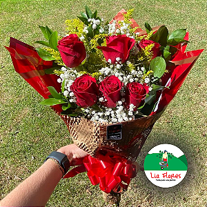Buquê com 6 Rosas