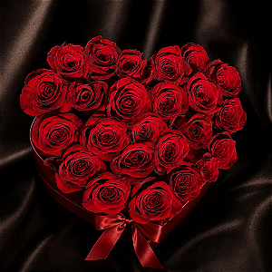 Buque Box Coração 24 Rosas