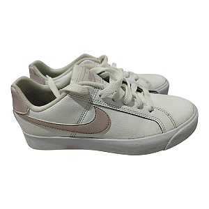 Tênis Nike Court Royale/Court Legacy Branco e Rosa Claro -Tamanho 35