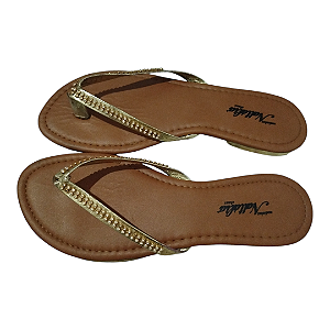 Rasteirinha Dourada com Strass