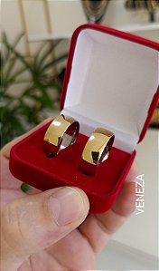 Par de Alianças Abauladas 8mm