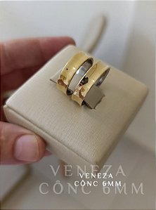 Par de Alianças Côncavas 6mm
