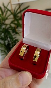 Par de Alianças Côncavas 6mm