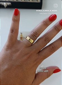 Par de Alianças Frisos Abertos 6mm