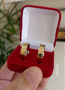Par de Alianças Frisos Abertos 6mm
