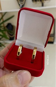 Par de Alianças 4mm Chanfradas