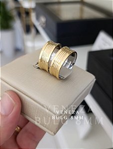 Par de Alianças 8mm Bulgary Frisos
