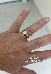 Par de Alianças 8 Duas Cores