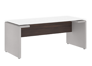 MESA DIRETOR RETANGULAR COM TAMPO DE VIDRO - EDGE GEBB WORK