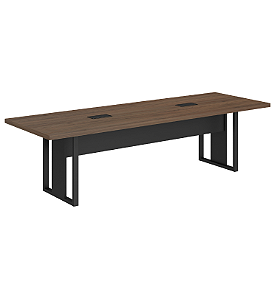 MESA REUNIÃO RETANGULAR C/ 02 CAIXAS DE TOMADAS - PÉ QUADRO - START