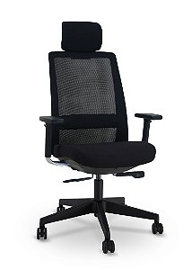 CADEIRA GIRATÓRIA CAVALETTI C4 - BASE EM NYLON C/ APOIO DE CABEÇA