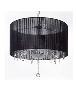 Pendente Cúpula Tecido Preto