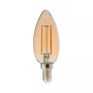 LÂMPADA RETRÔ VELA E14 AMBÂR 2W- AVANT